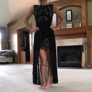 Black and Cream Back Lace Dress